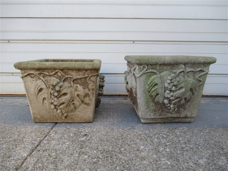 Pair of Neoclassical Style Cast-Stone Planters