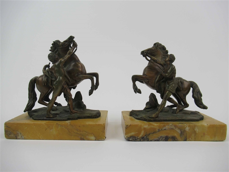 Pair of French Bronze Mounted Marley Horse