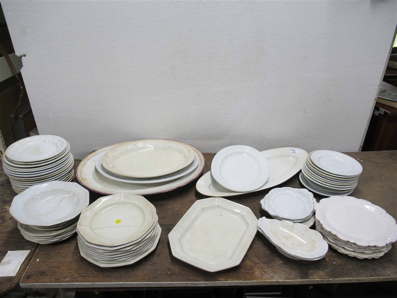 A Group of Assorted Ironstone Dishes and Platters