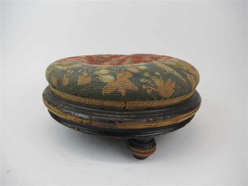 Antique Needlepoint Foot stool 