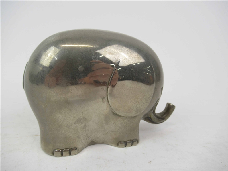 Silver Plated Elephant Form Bank