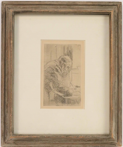 Etching, "Le Graveur" Pierre Bonnard