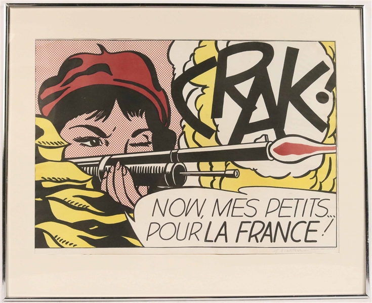 Lithograph, "Crak" by Roy Lichtenstein