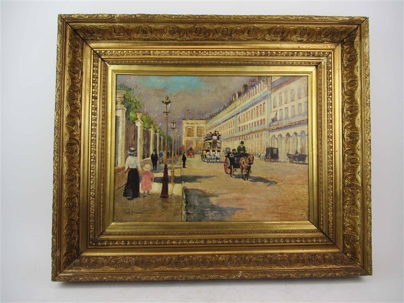 Oil on Canvas of Continental Street Scene