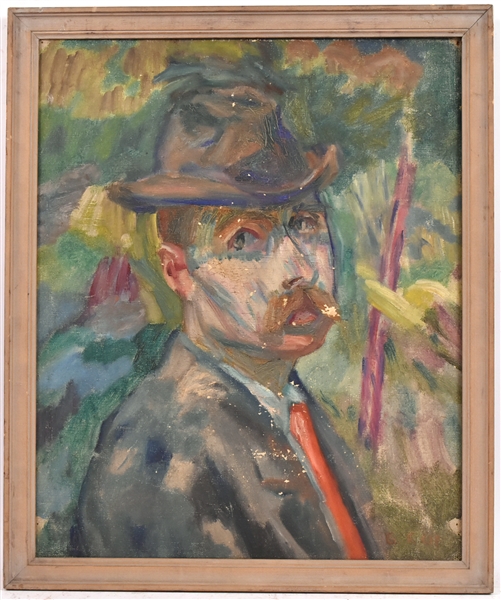 Oil on Canvas, Portrait of Man in Hat, George Of