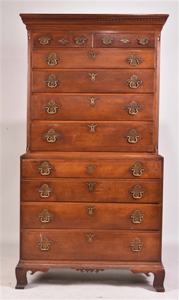 Chippendale Cherrywood Chest-on-Chest