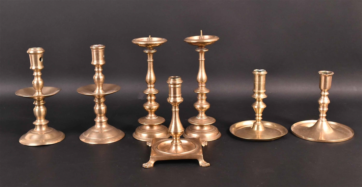 Group of Brass Candlesticks
