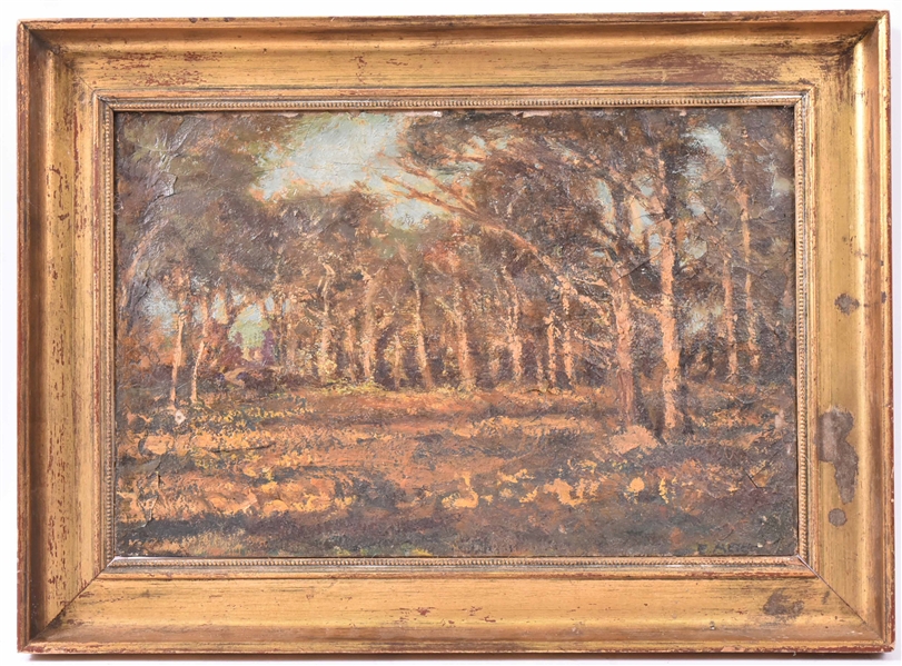 Oil on Canvas Landscape with Trees Ernst Meyer