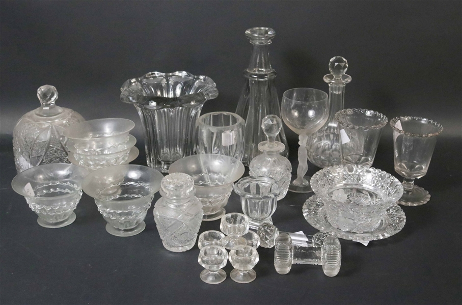 Group of Blown, Pressed, and  Cut Glass