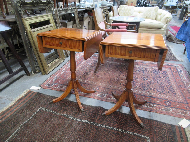 Pair of Maple Charak Drop Leaf Side Tables