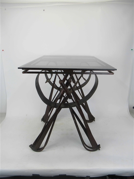 Pair Of Modern Iron Cattail End Tables