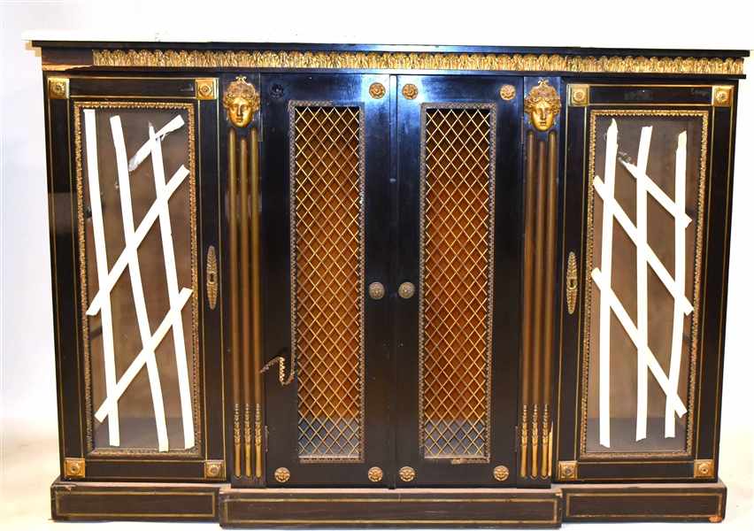 Napoleon III Style Marble Top Cabinet 
