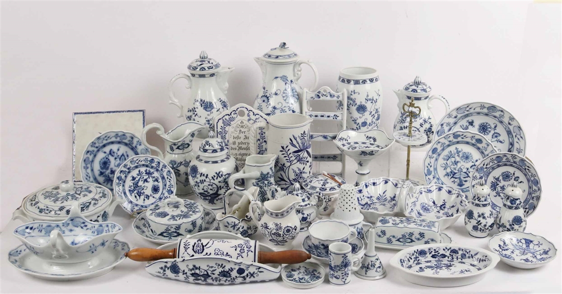 Assembled Blue Danube & Blue Onion Porcelain 