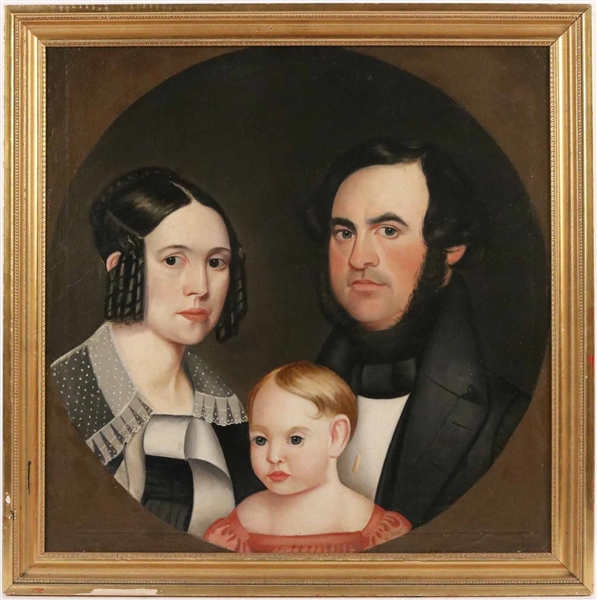 Oil on Canvas Portrait of a Family