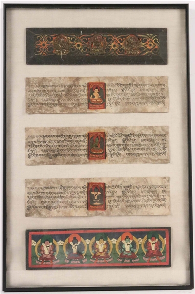 Framed Thai Fragments and Calligraphy