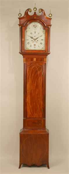 Federal Inlaid Mahogany Tall Case Clock