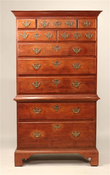 Chippendale Cherrywood Chest-on-Chest