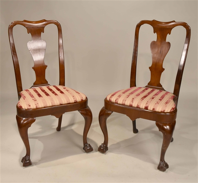 Two George II Mahogany Balloon-Seat Side Chairs