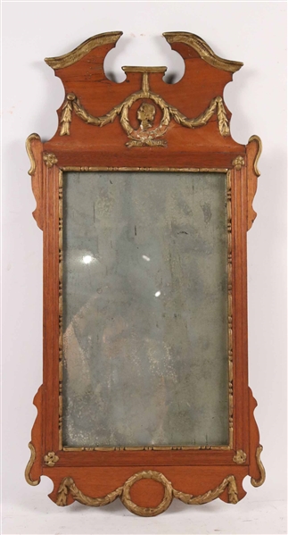 Neoclassical Parcel-Gilt Mahogany Mirror