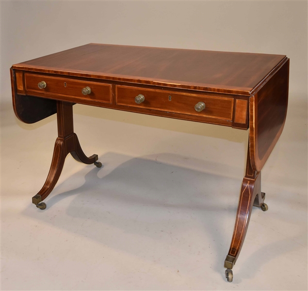 Regency Satinwood-Inlaid Mahogany Sofa Table