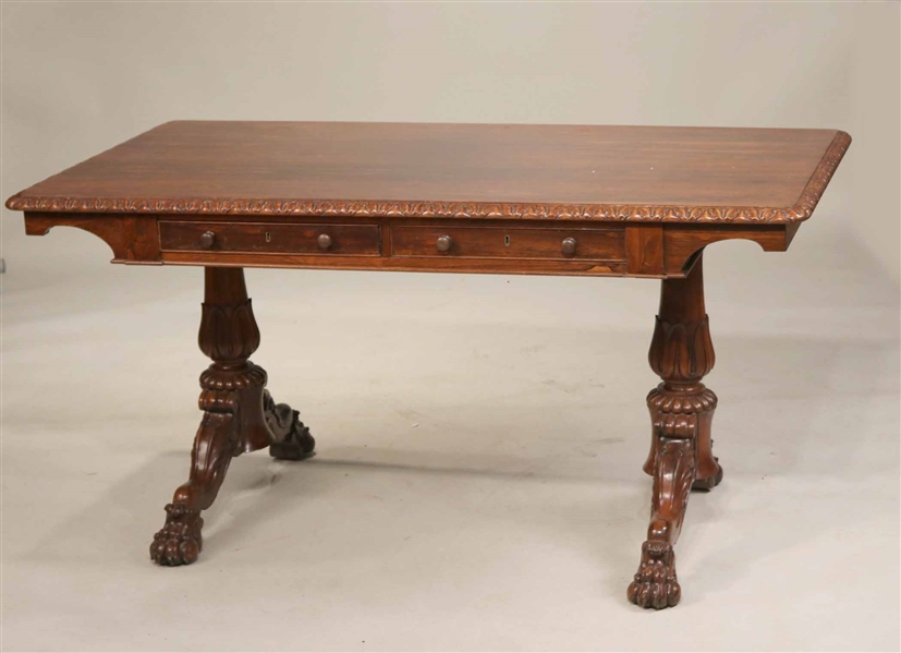 William IV Carved Library Table