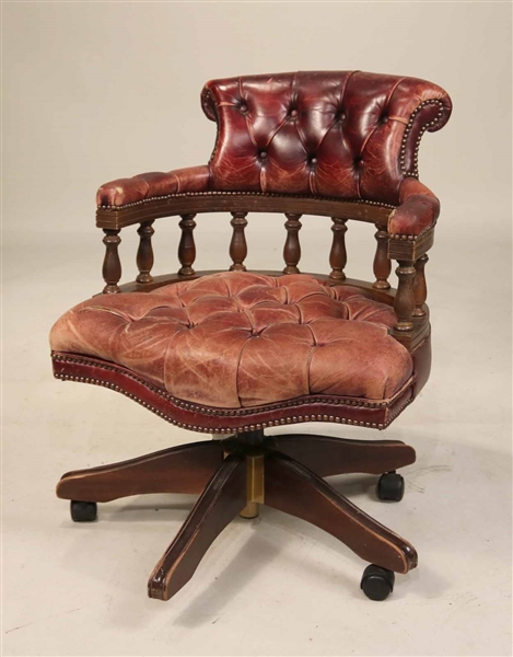 Contemporary Chesterfield Leather Desk Chair