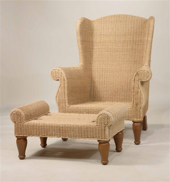 Georgian Style Rope-Upholstered Easy Chair