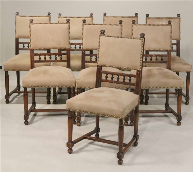 Eight Louis Philippe Fruitwood Dining Chairs