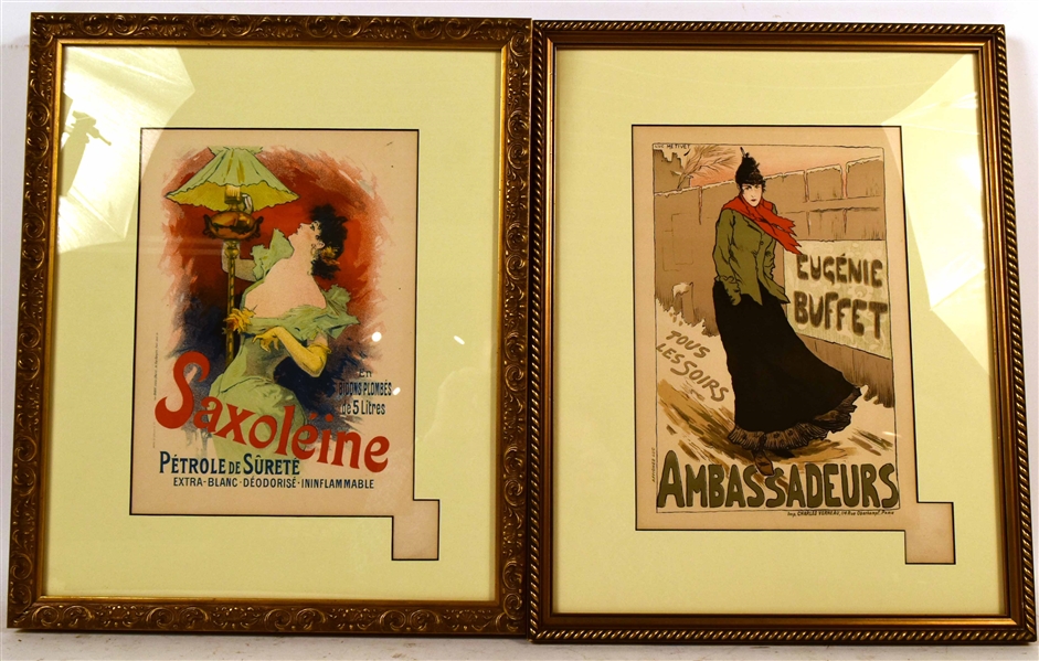 Two Advertising Colored Lithographs