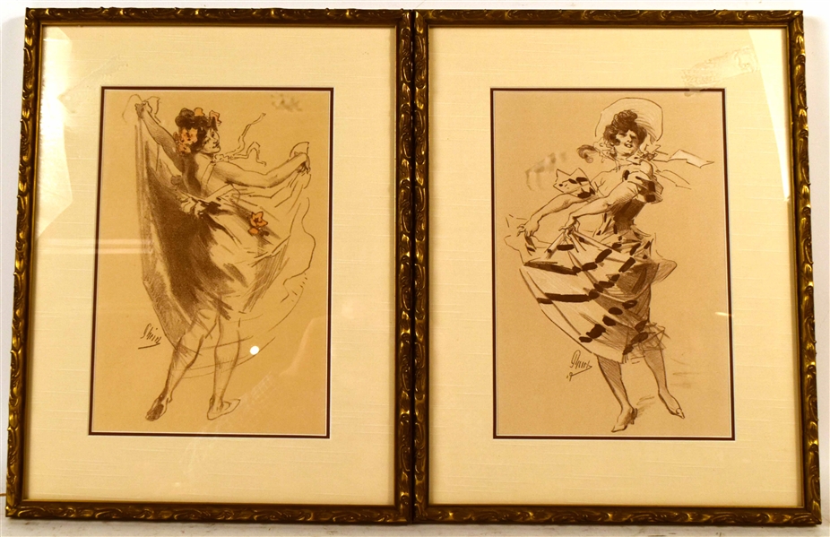 Two Sepiatone Lithographs of Women