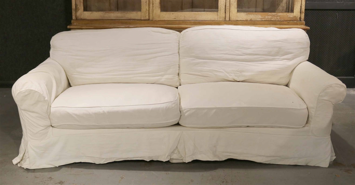 Contemporary Shabby Chic White Sofa