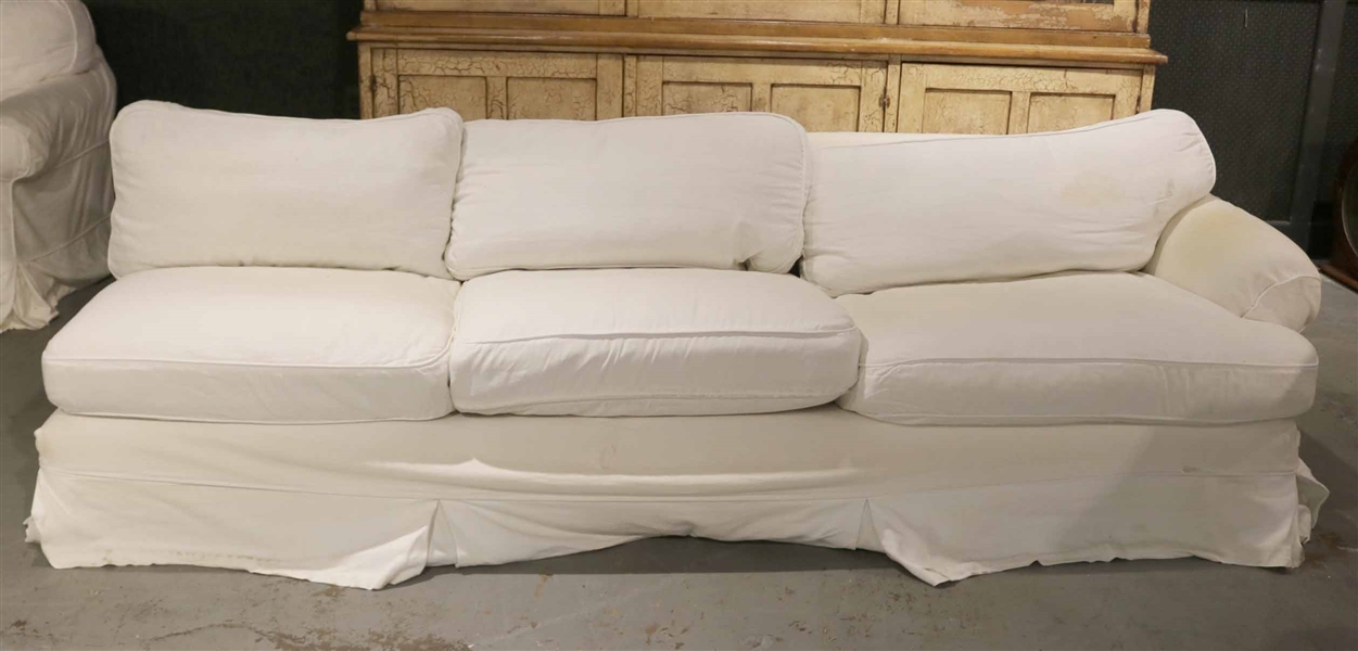 Contemporary Shabby Chic One-Arm White Sofa