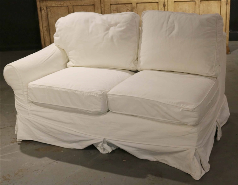Contemporary Upholstered One-Arm Settee