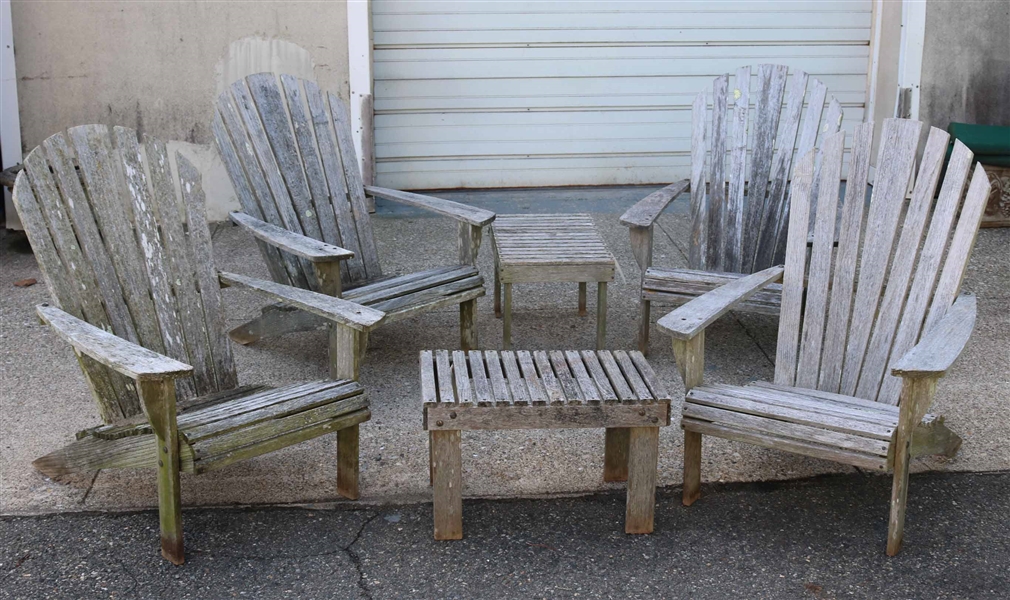 Two Barlow Tyrie Hardwood Andirondack Chairs