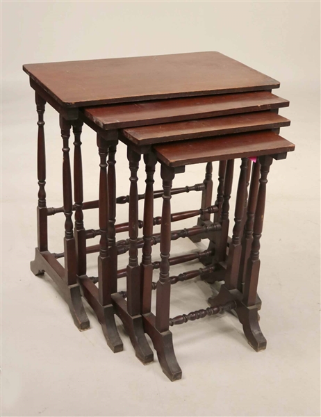 Set of Four Regency Mahogany Nesting Tables