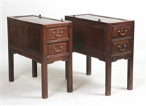 Pair of Chinese Hardwood Two Drawer Stands