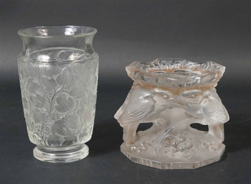 R. Lalique Frosted and Clear Deauville Vase