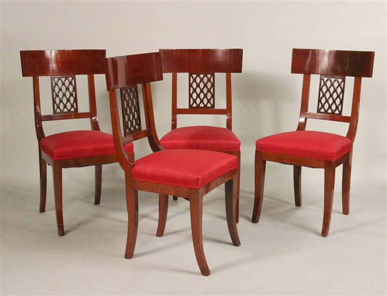 Four Directoire Cherrywood Side Chairs