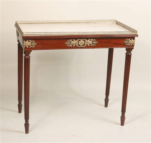 Neoclassical Style Marble Top Mixing Table