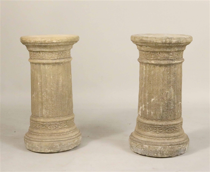 Pair of Classical Style Cast Concrete Pedestals