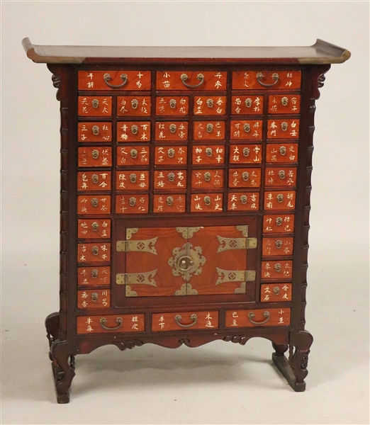 Chinese Metal-Mounted Diminutive Spice Cabinet