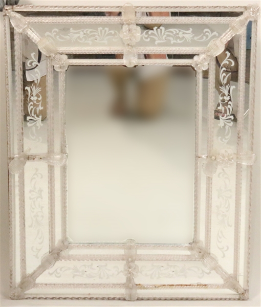 Venetian Style Etched Glass Mirror