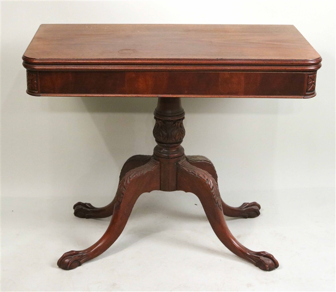 Empire Style Carved Mahogany Games Table