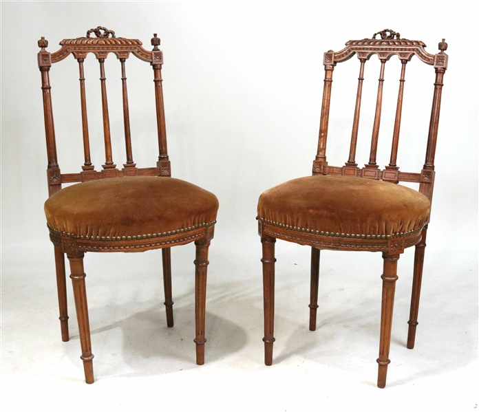 Pair of Neoclassical Style Mahogany Side Chairs