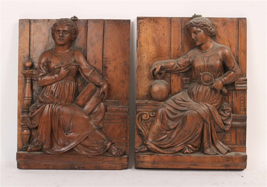 Two Carved Wall Plaques