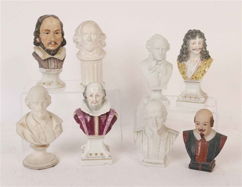 Two Porcelain Busts, Shakespeare and Moliere