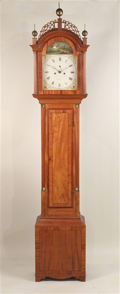 Federal Inlaid Mahogany Willard Tall Case Clock 