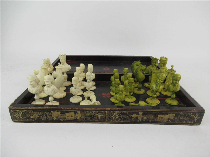 Chinese Export Lacquered Chess and Backgammon 