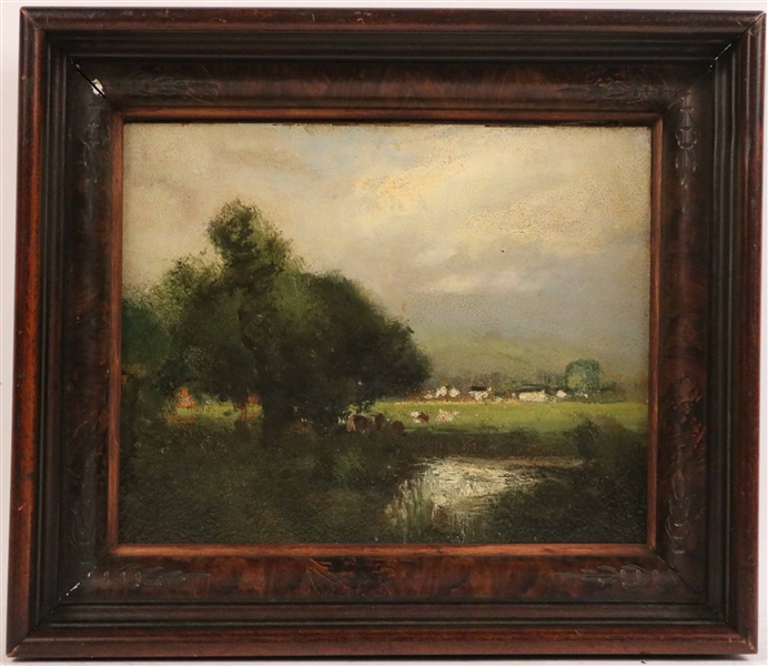 William Keith, Oil on Board, Pastoral Landscape