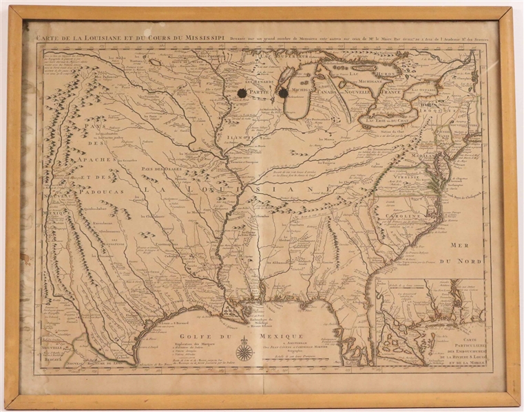 Hand-Colored Map of Louisiana and Mississippi